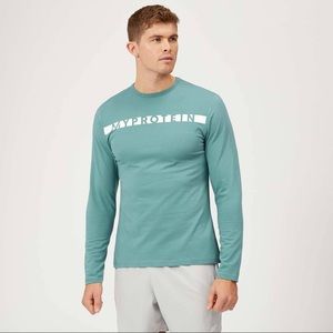 Mens Myprotein The Original Long Sleeve T-Shirt - Airforce Blue Size Medium